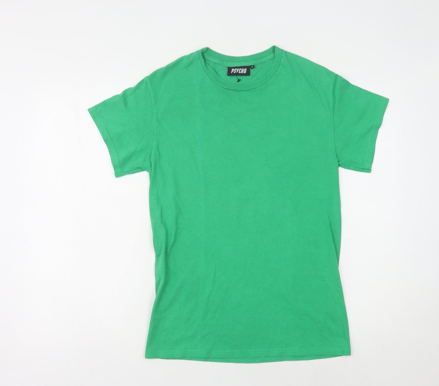 PSYCHO Men's Graphic Green Sport T-Shirt Size S
