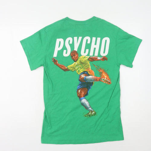 PSYCHO Men's Graphic Green Sport T-Shirt Size S