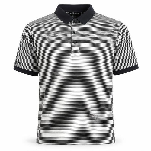 Glenmuir Men's Black Striped Polo Shirt, Size S