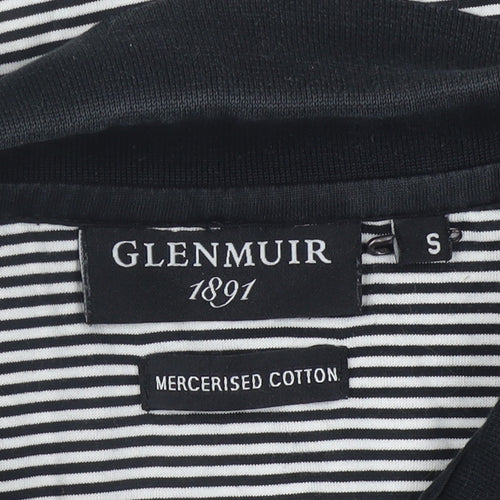 Glenmuir Men's Black Striped Polo Shirt, Size S