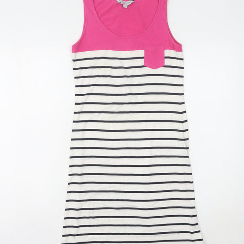 Crew Clothing Women's Pink Striped Tank Dress Size 8