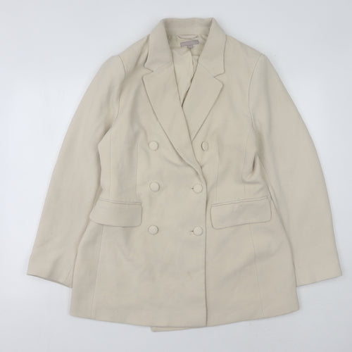 H&M Women's Ivory Double Breasted Blazer Size 14