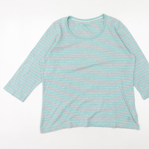 Dash Women’s Blue Striped 3/4 Sleeve T-Shirt Size 12