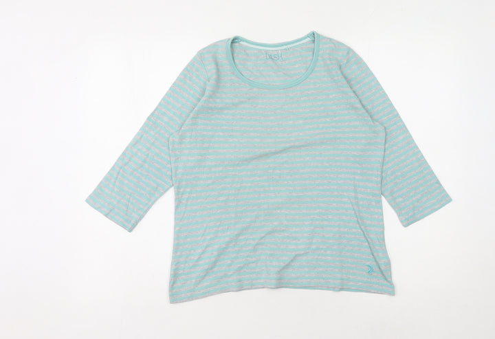 Dash Women’s Blue Striped 3/4 Sleeve T-Shirt Size 12