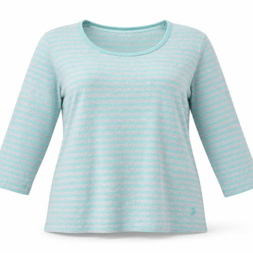 Dash Women’s Blue Striped 3/4 Sleeve T-Shirt Size 12