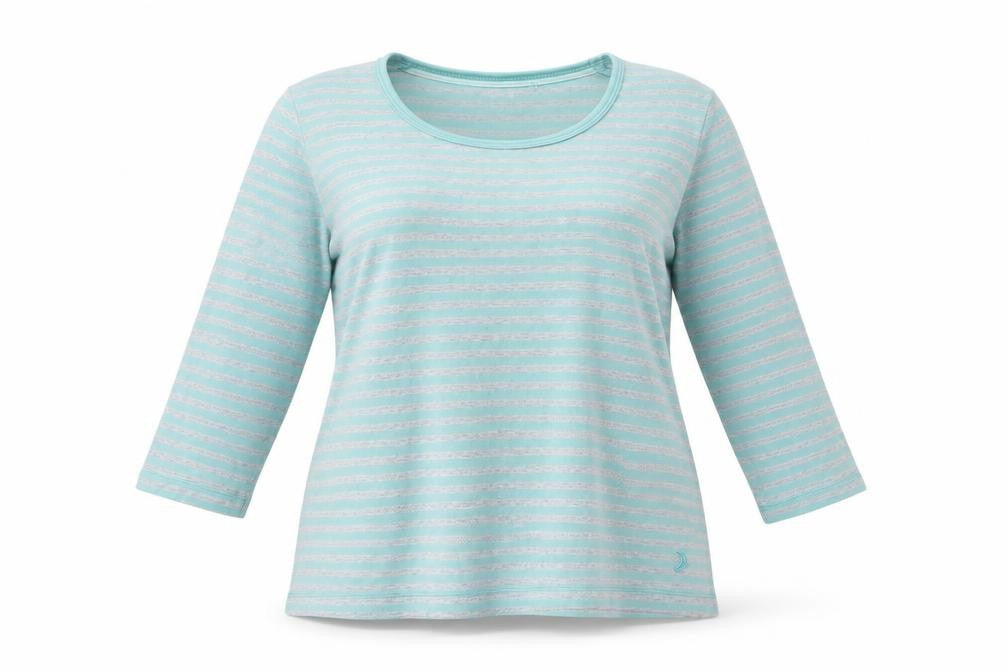 Dash Women’s Blue Striped 3/4 Sleeve T-Shirt Size 12