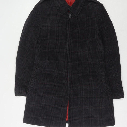 Holland Esquire Women's Black Check Wool Overcoat M