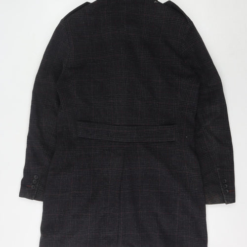 Holland Esquire Women's Black Check Wool Overcoat M