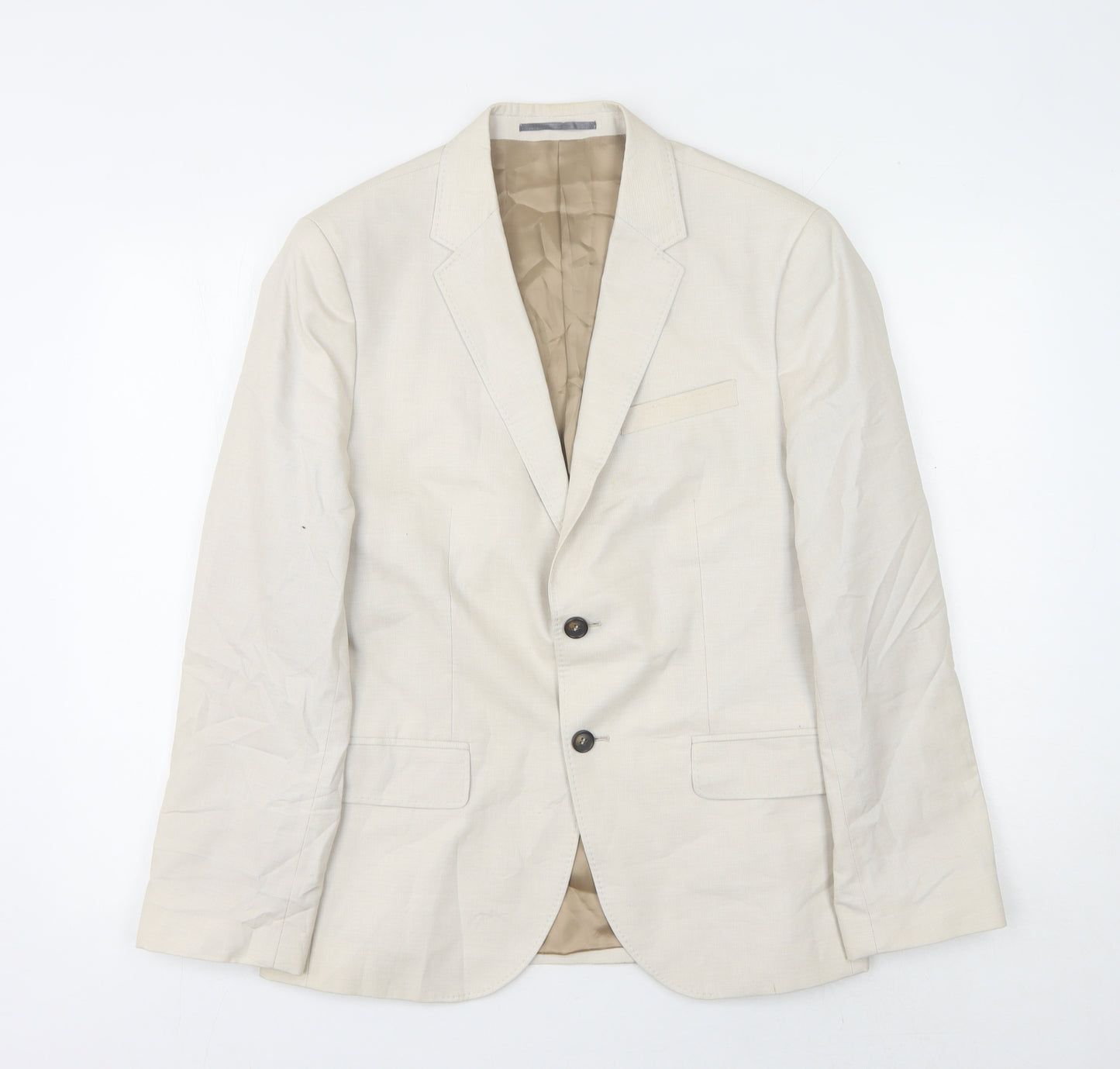 H&M Men's Beige Blazer Size 38R Single-Breasted