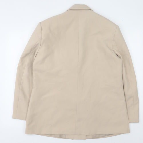 Zara Beige Women's Blazer Jacket Size 12 Elegant Lined