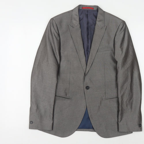 Ventuno 21 Men's Grey Slim Fit Suit Jacket 36 Small