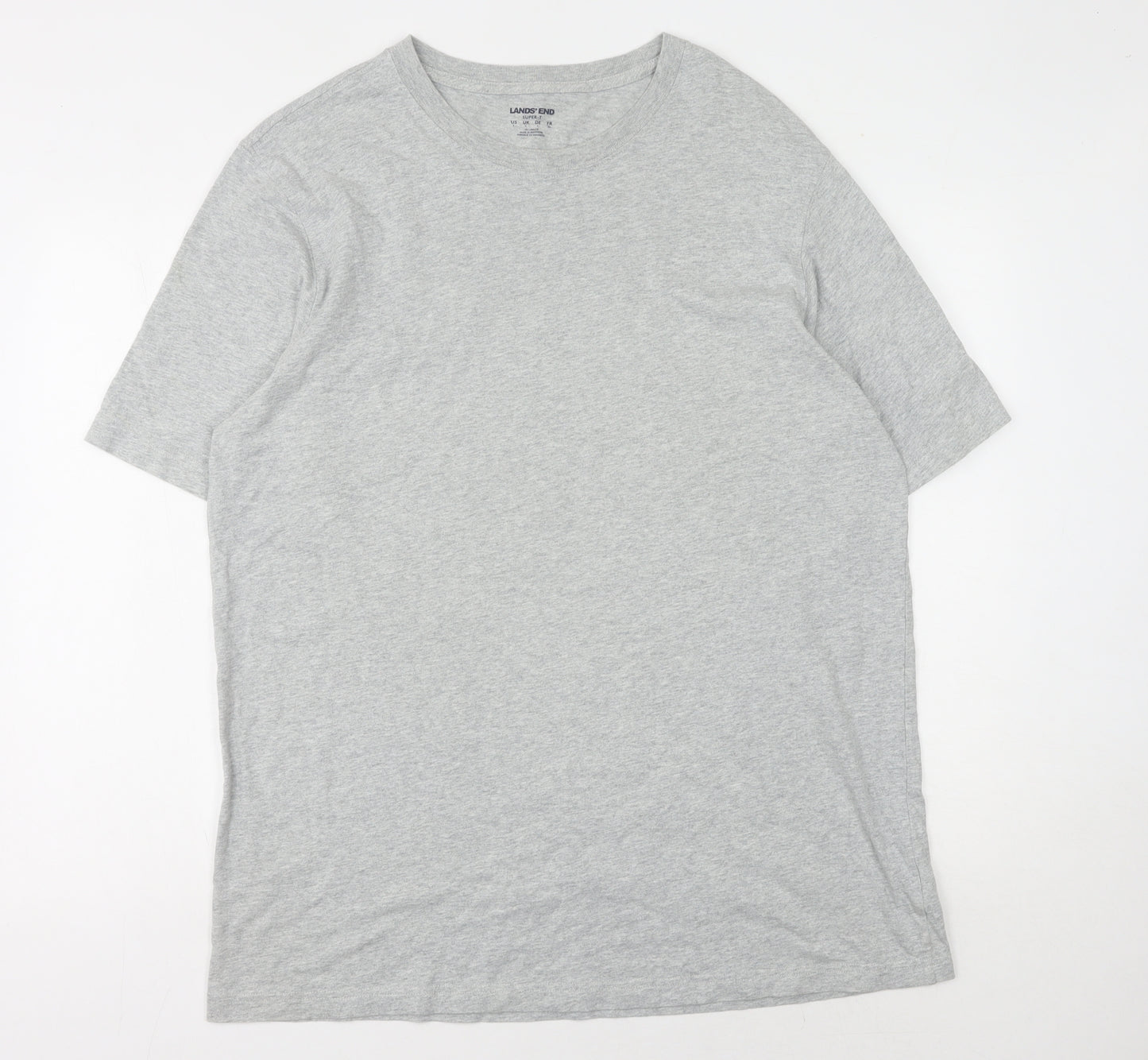 Lands' End Men's Grey Crew Neck T-Shirt L