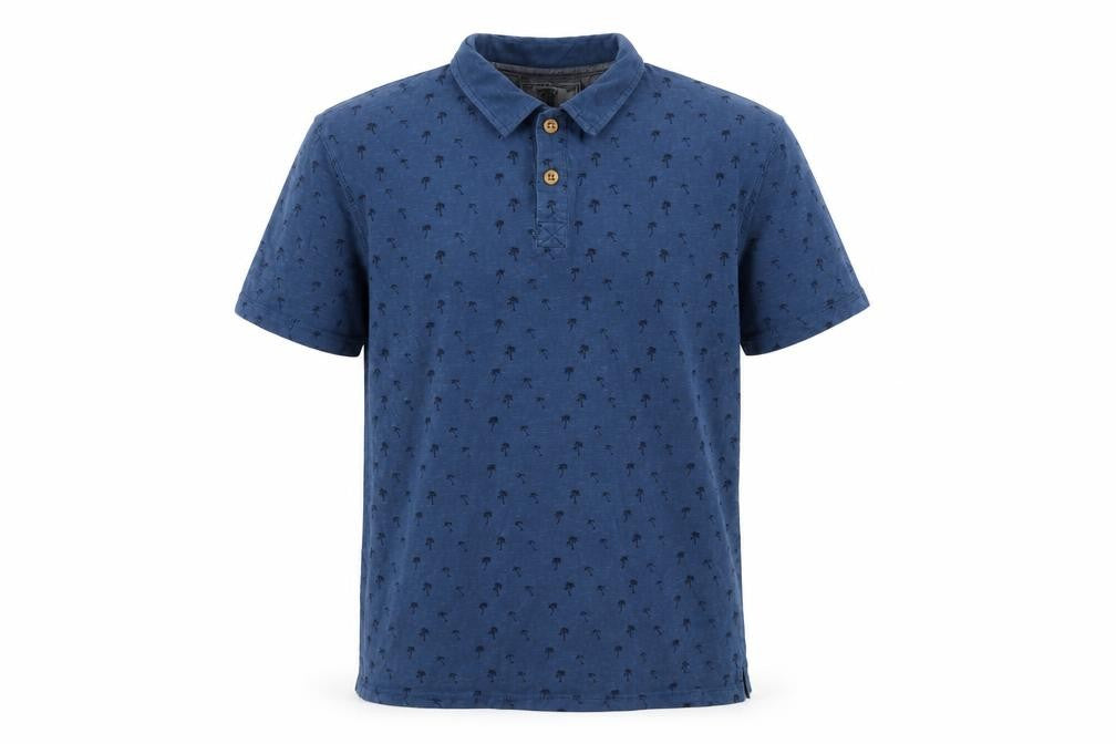 Front view of Cargo Bay Men's Blue Polo Shirt M Short Sleeve