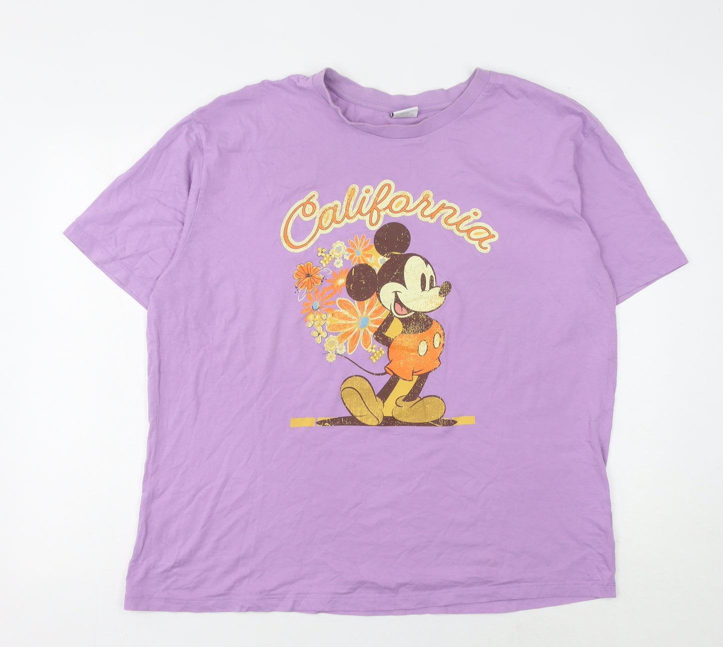 Disney Women's Purple T-Shirt - Size 16, Mickey Mouse