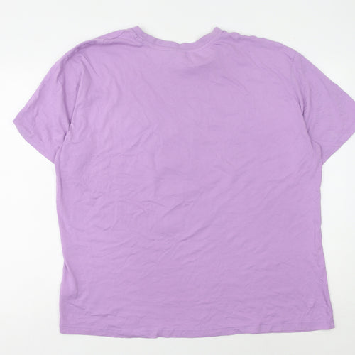Disney Women's Purple T-Shirt - Size 16, Mickey Mouse