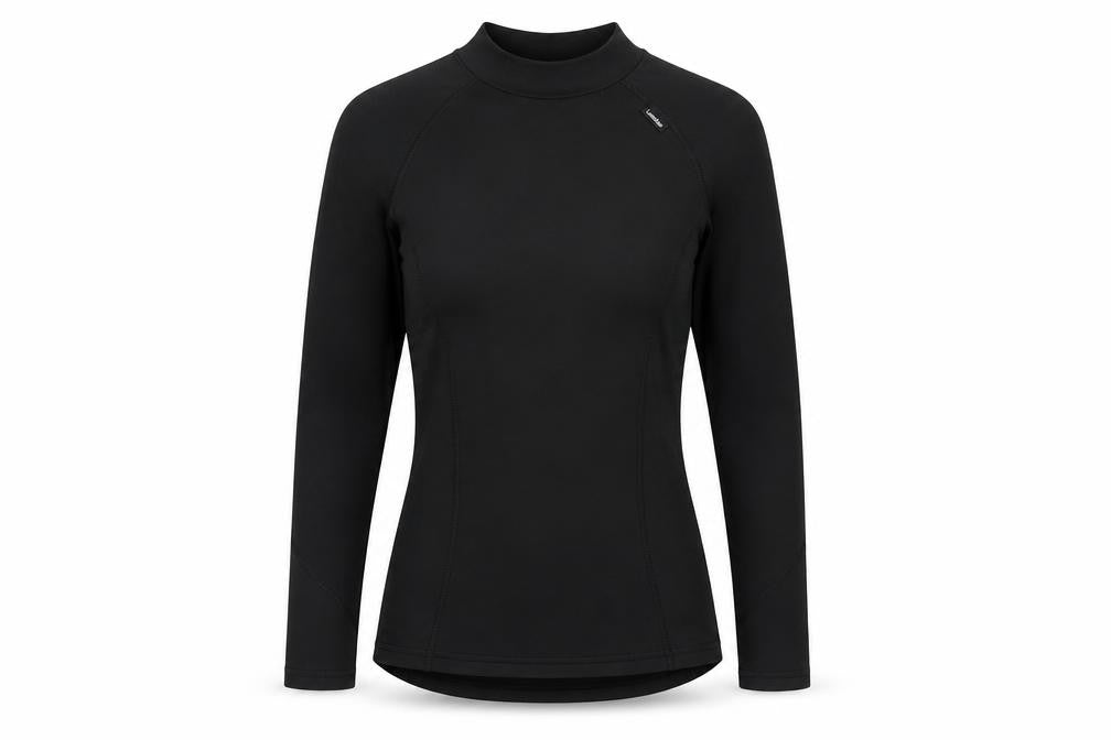 Front view of Decathlon Women's Slim Fit Black Long Sleeve Top XS