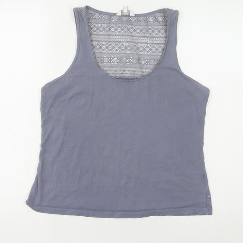 FatFace Women's Blue Tank Top UK 14 Cotton