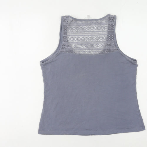 FatFace Women's Blue Tank Top UK 14 Cotton
