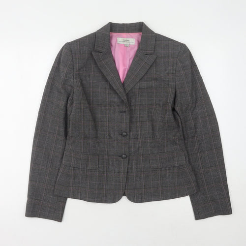 Tahari Women's Grey Plaid Blazer, Size 8, Business