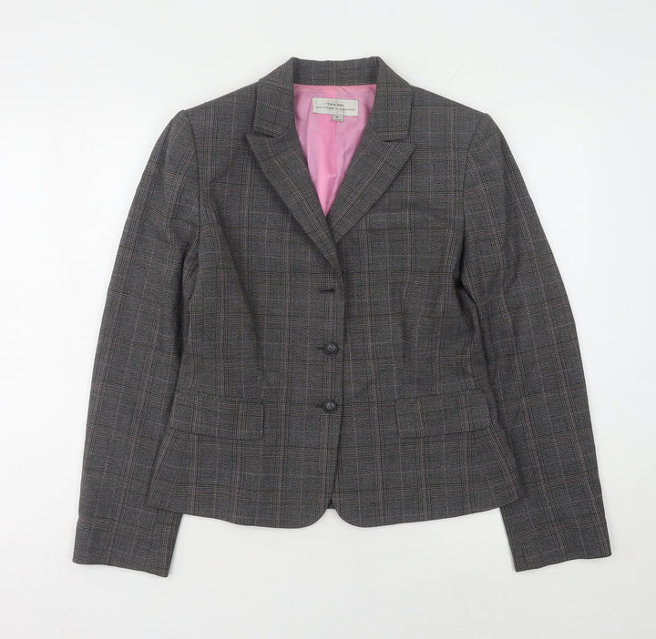 Tahari Women's Grey Plaid Blazer, Size 8, Business