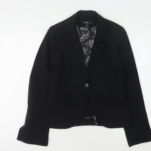 H&M Women's Black Blazer Size 10 Regular Fit