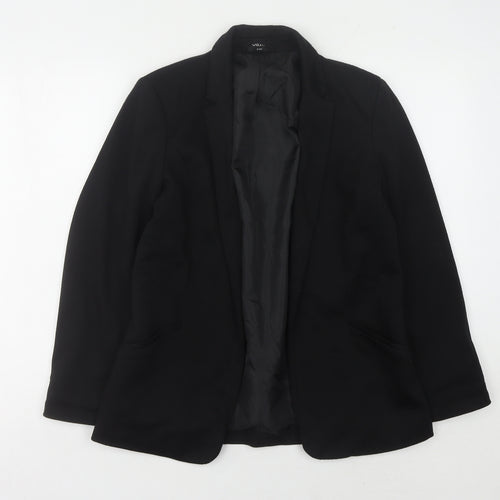 Oasis Women's Black Blazer UK 8 Single-Breasted Woven