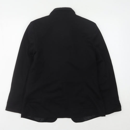 Oasis Women's Black Blazer UK 8 Single-Breasted Woven