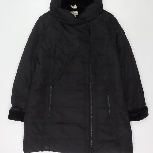 Regatta Women's Black Long Puffer Coat Hooded Size 20