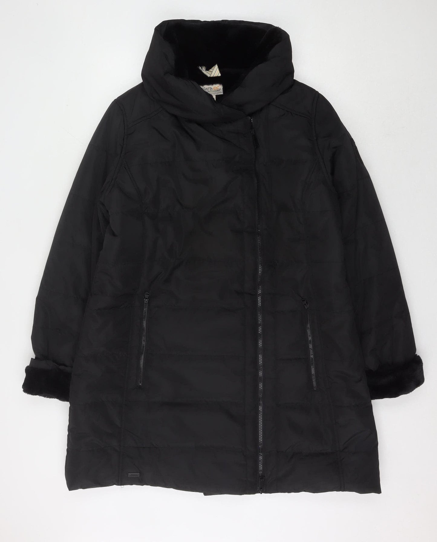 Regatta Women's Black Long Puffer Coat Hooded Size 20