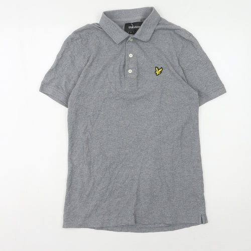 Lyle & Scott Men's Grey Short Sleeve Polo Shirt, Size S