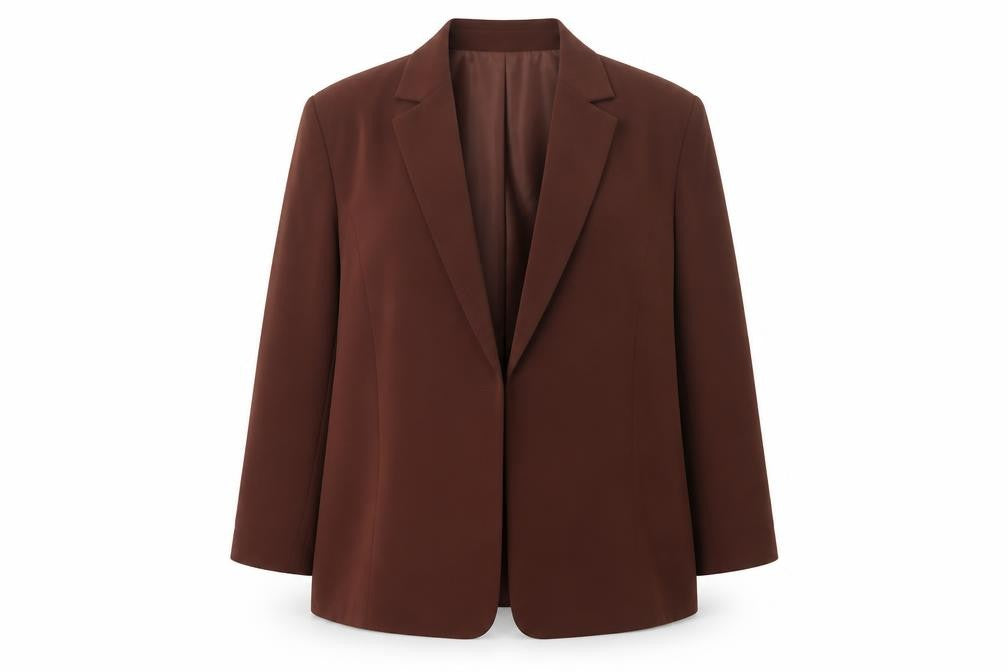 Front view of New Look Women's Brown Blazer UK 18 Double-Breasted