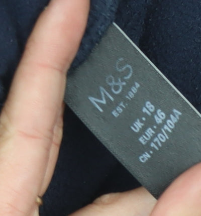 Marks and Spencer Women's Blue Fleece Jacket Size 18
