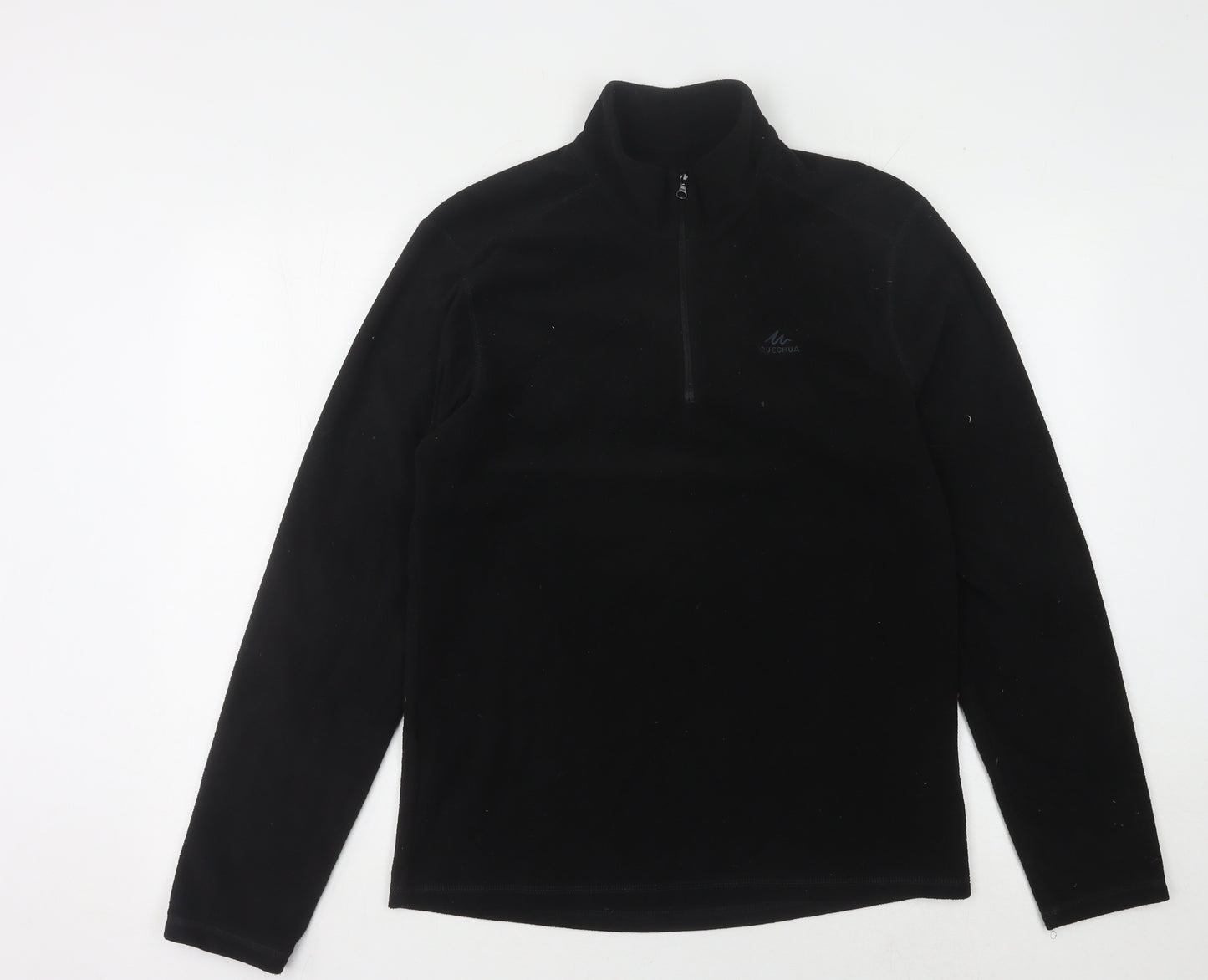 Men's Black Fleece High Neck Zip Medium Top