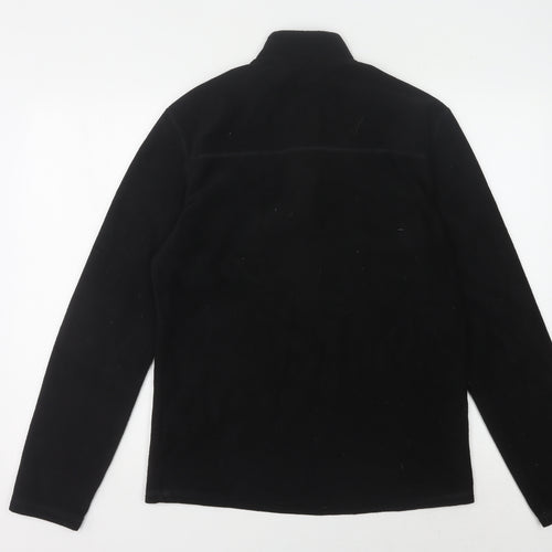 Men's Black Fleece High Neck Zip Medium Top
