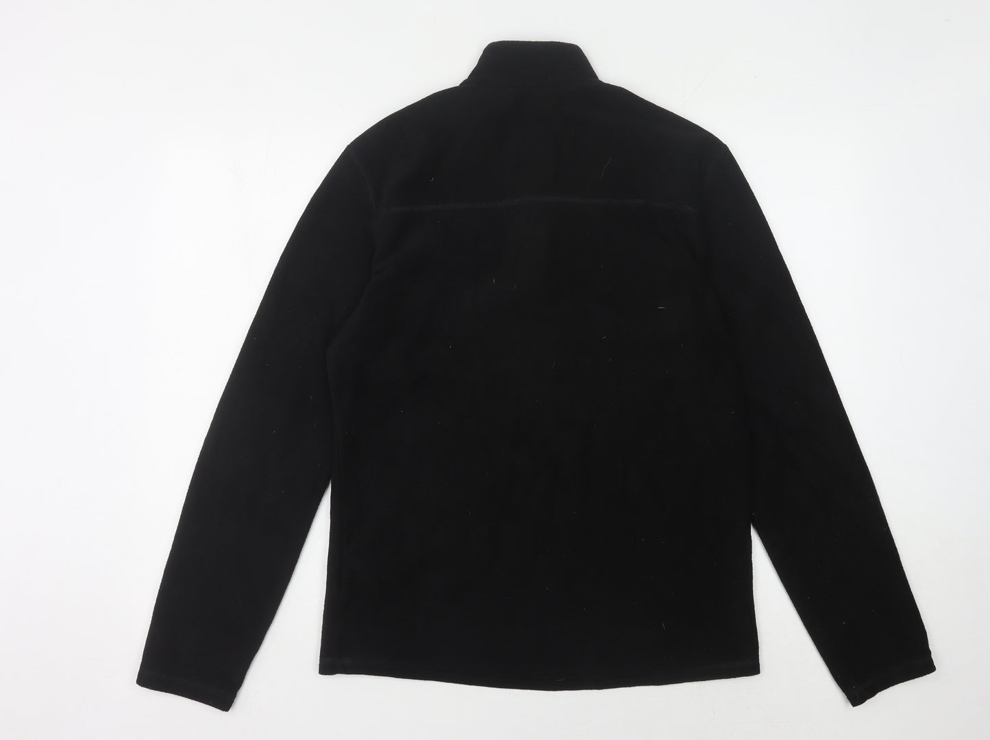Men's Black Fleece High Neck Zip Medium Top