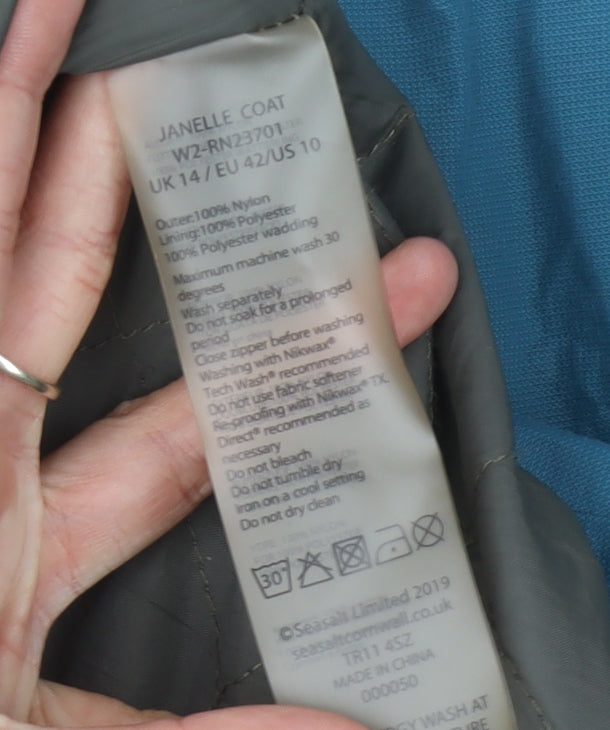 Seasalt Women's Blue Parka Coat Size 14 Winter Casual