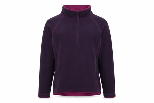 Front view of Mountain Life Women’s Purple Fleece Pullover Sweatshirt, size UK 12