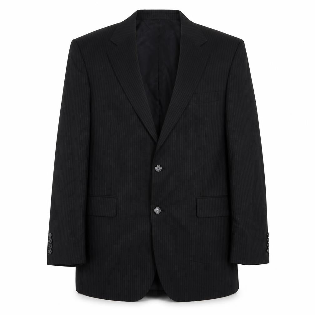 Front view of Jos. A. Bank Men’s Black Striped Wool Blazer 41R