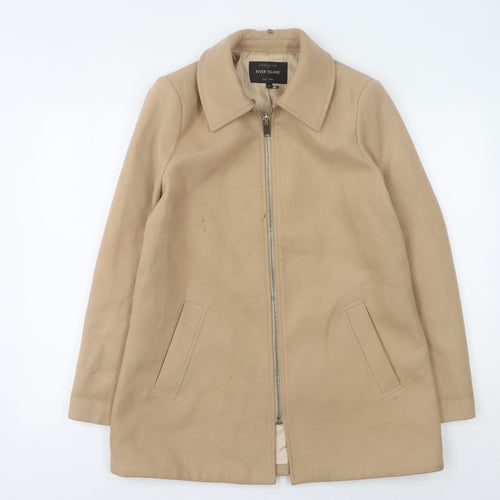 River Island Women's Beige Coat Size 12, Autumn Casual