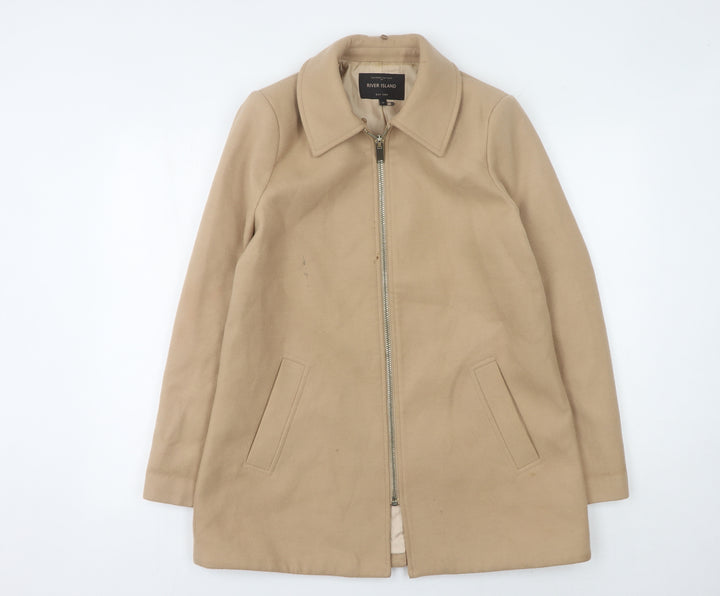 River Island Women's Beige Coat Size 12, Autumn Casual