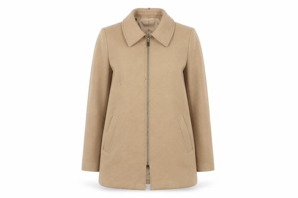 Front view of River Island Women's Beige Coat, size 12, Autumn Casual