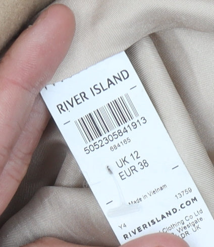 River Island Women's Beige Coat Size 12, Autumn Casual