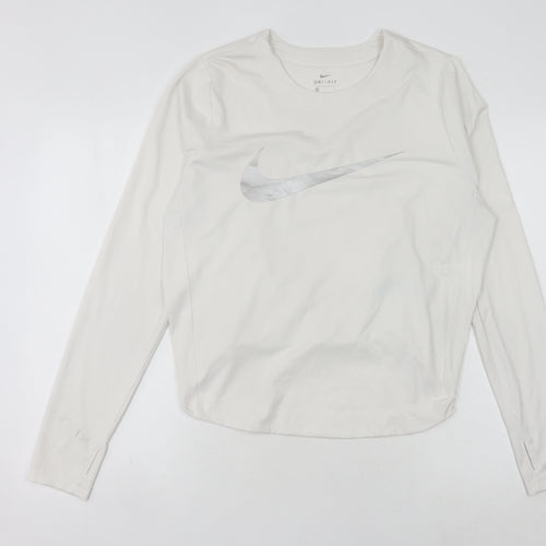 Nike Women's White Long Sleeve Dri-FIT T-Shirt