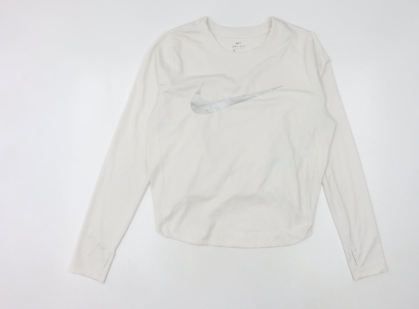Nike Women's White Long Sleeve Dri-FIT T-Shirt