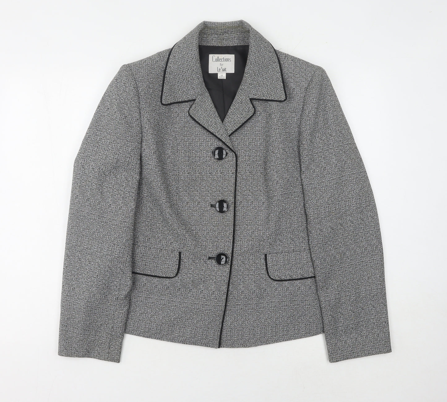 Le Suit Women's Grey Suit Jacket Size 12
