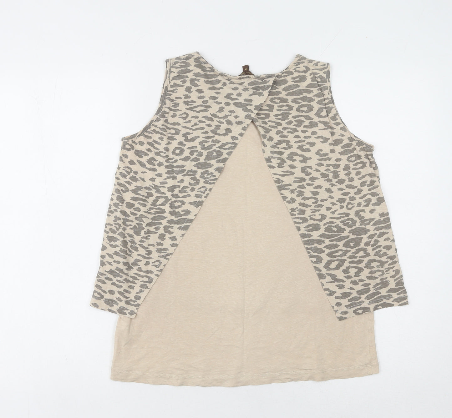 LaNaturelle Women's Beige Animal Print Tank Top M
