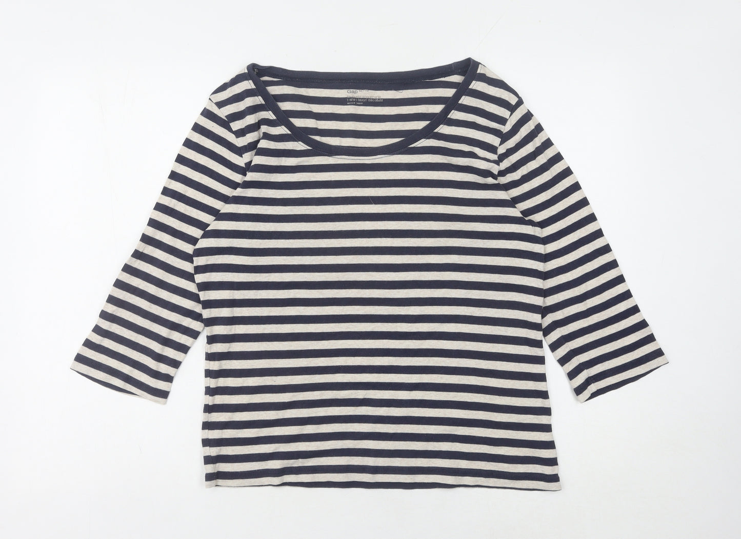 Gap Women’s Black White Striped T-Shirt XL