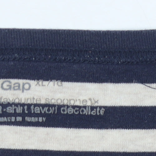 Gap Women’s Black White Striped T-Shirt XL