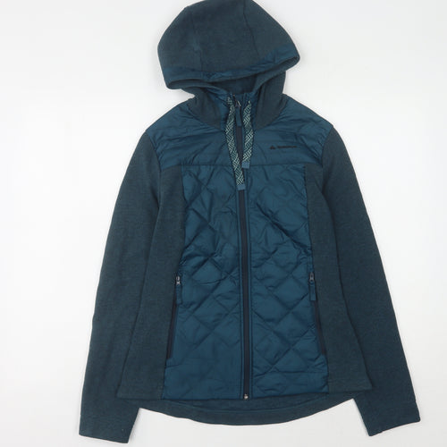 Quechua Women's Blue M Puffer Jacket Hooded Outdoor