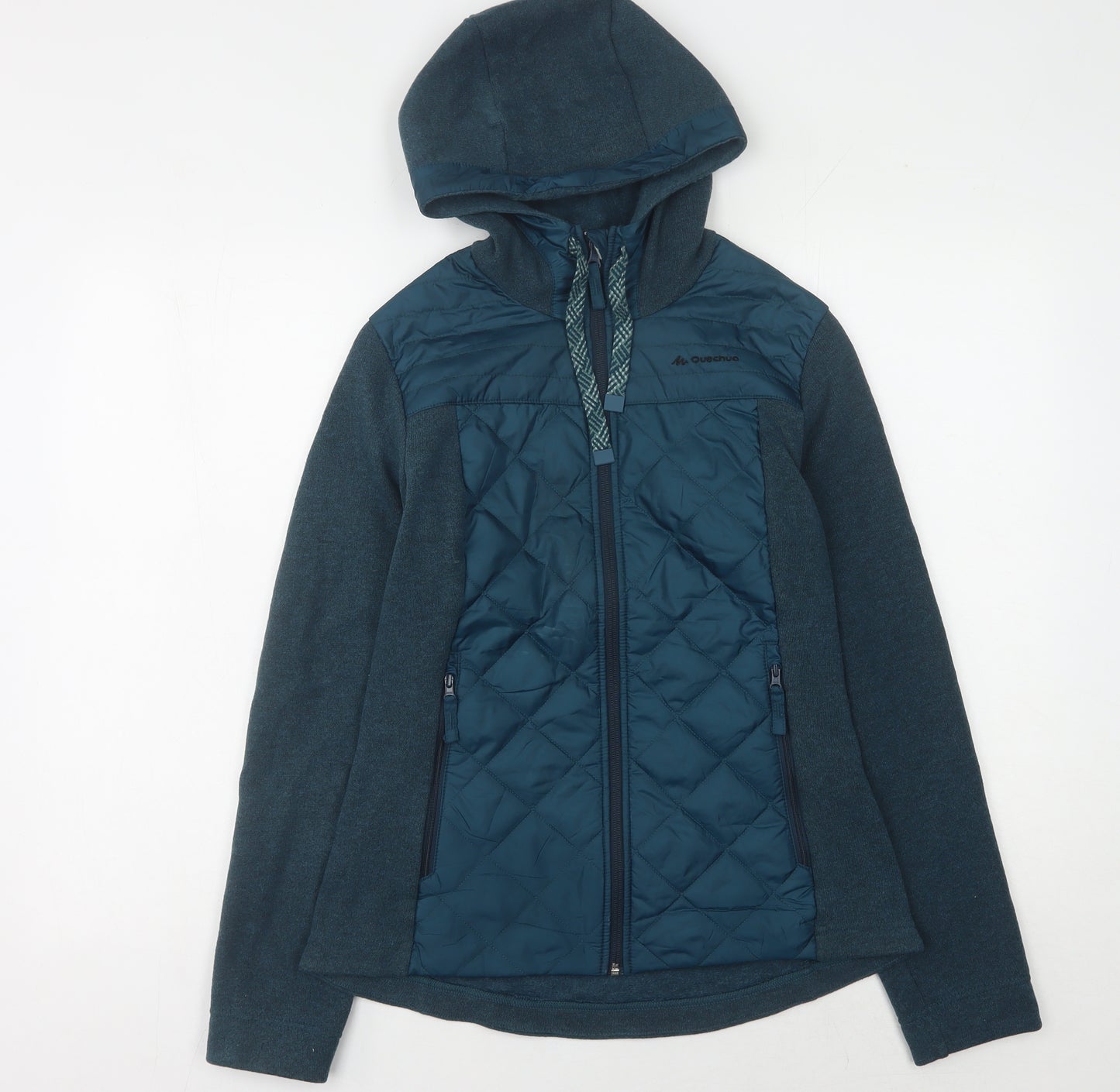 Quechua Women's Blue M Puffer Jacket Hooded Outdoor
